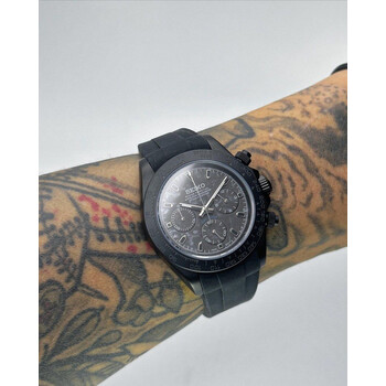 Custom Seiko Mod • Matte Black Carbon Daytona • 39.5mm